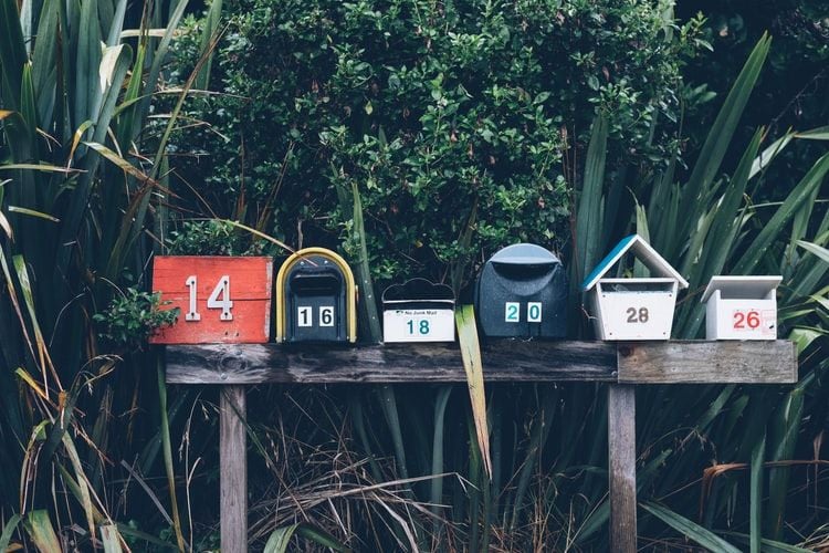 row of mailboxes