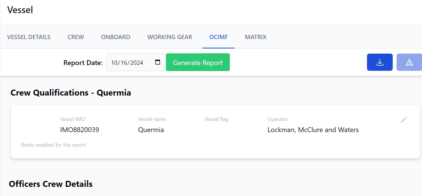 Screenshot of Martide's maritime recruitment and maritime crew management system software