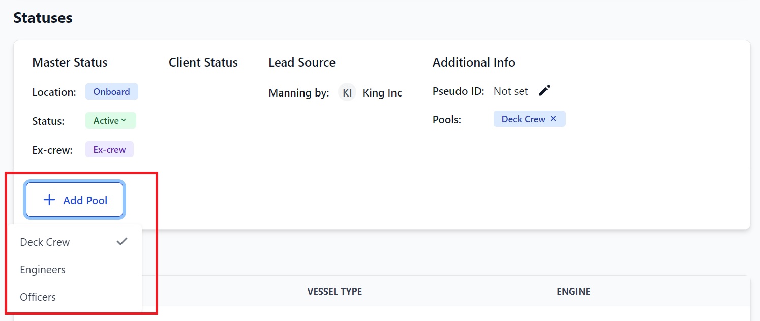 Screenshot of Martide's maritime recruitment and maritime crew management system software