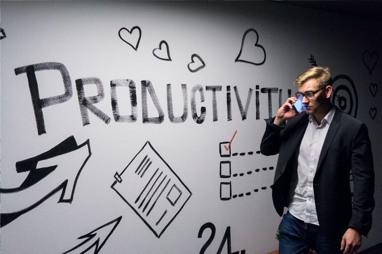 whiteboard saying productivity
