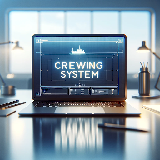 a crewing system like Martide's crew management software on a laptop