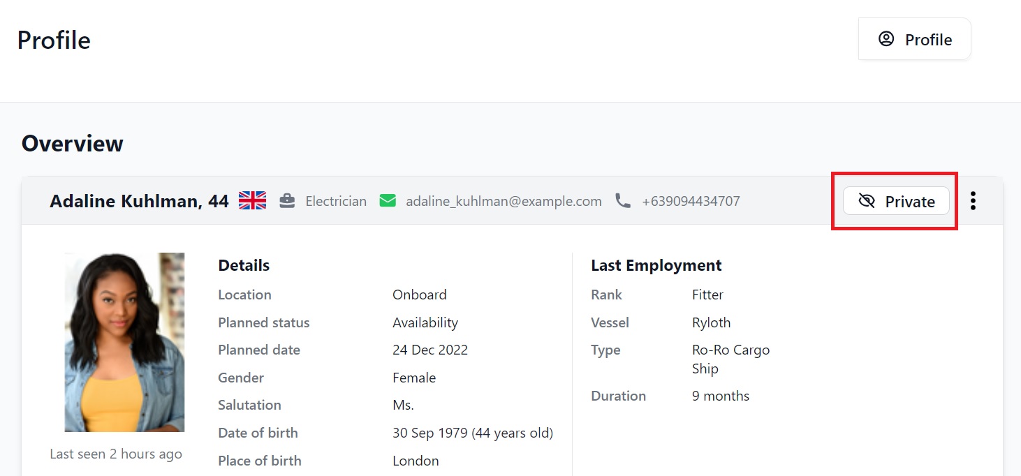 Screenshot of Martide's maritime jobs board and seafarer online resume software