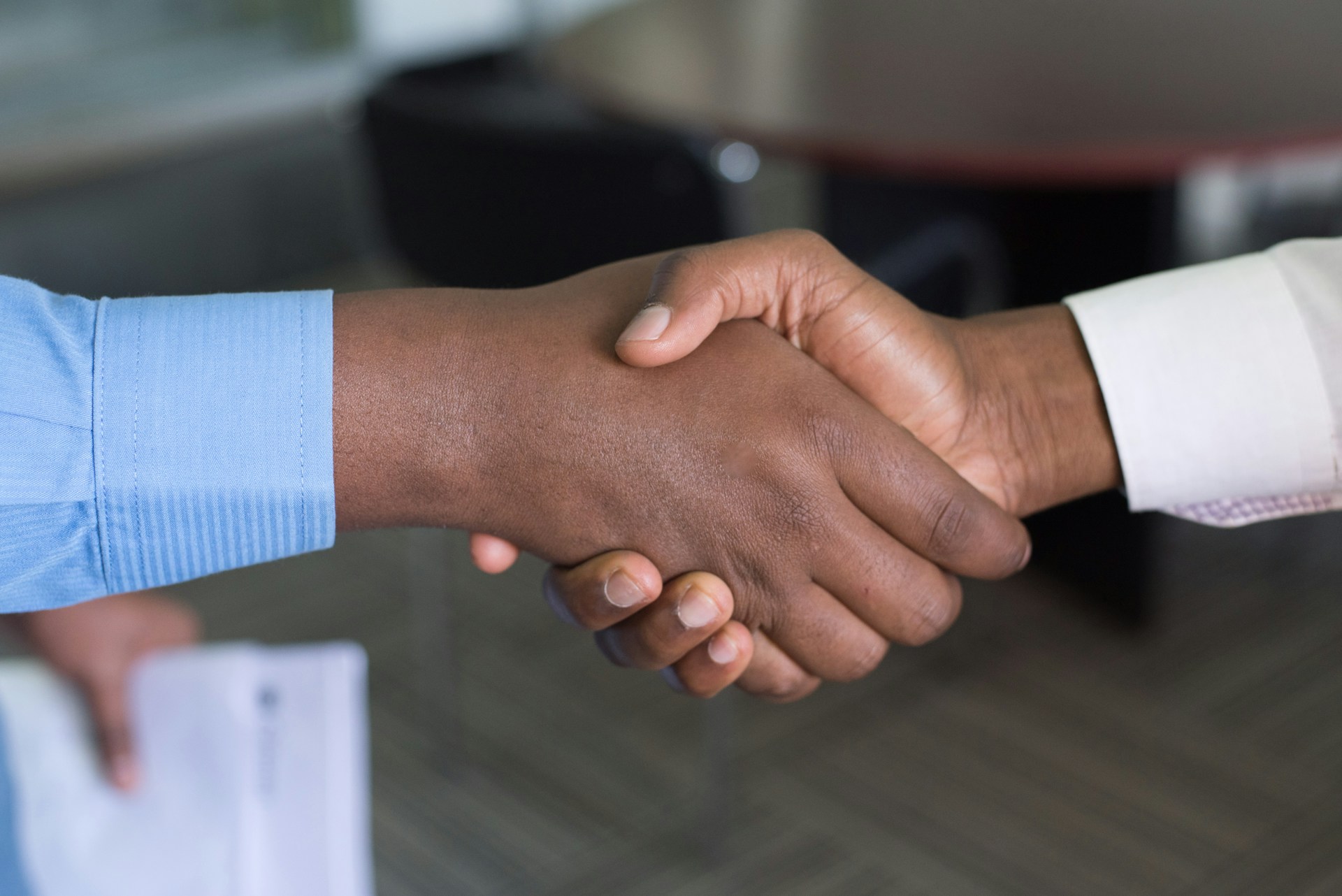 two men shaking hands