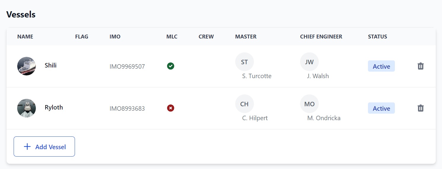 Screenshot of Martide's maritime recruitment and maritime crew management system software