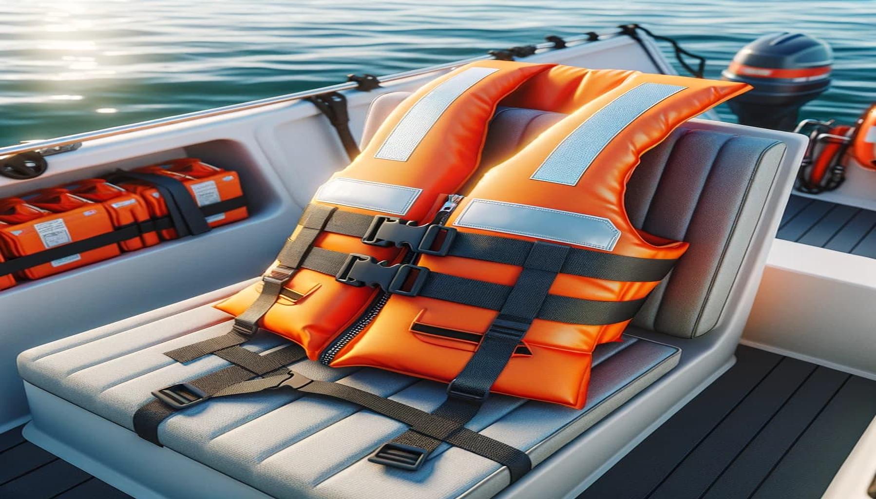 A life jacket on the seat in a lifeboat