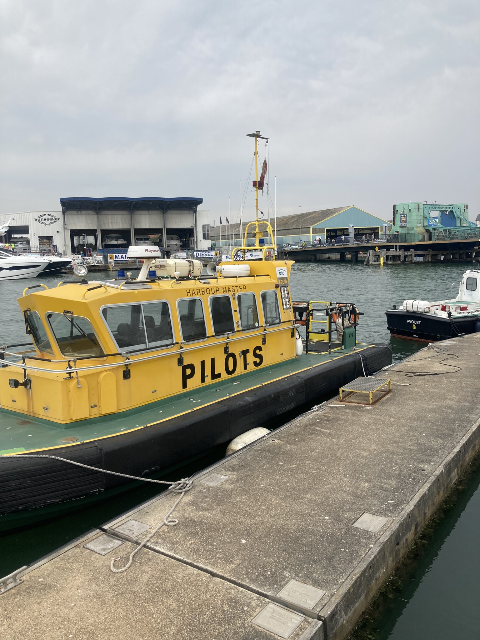 a pilot boat in Poole harbor, UK