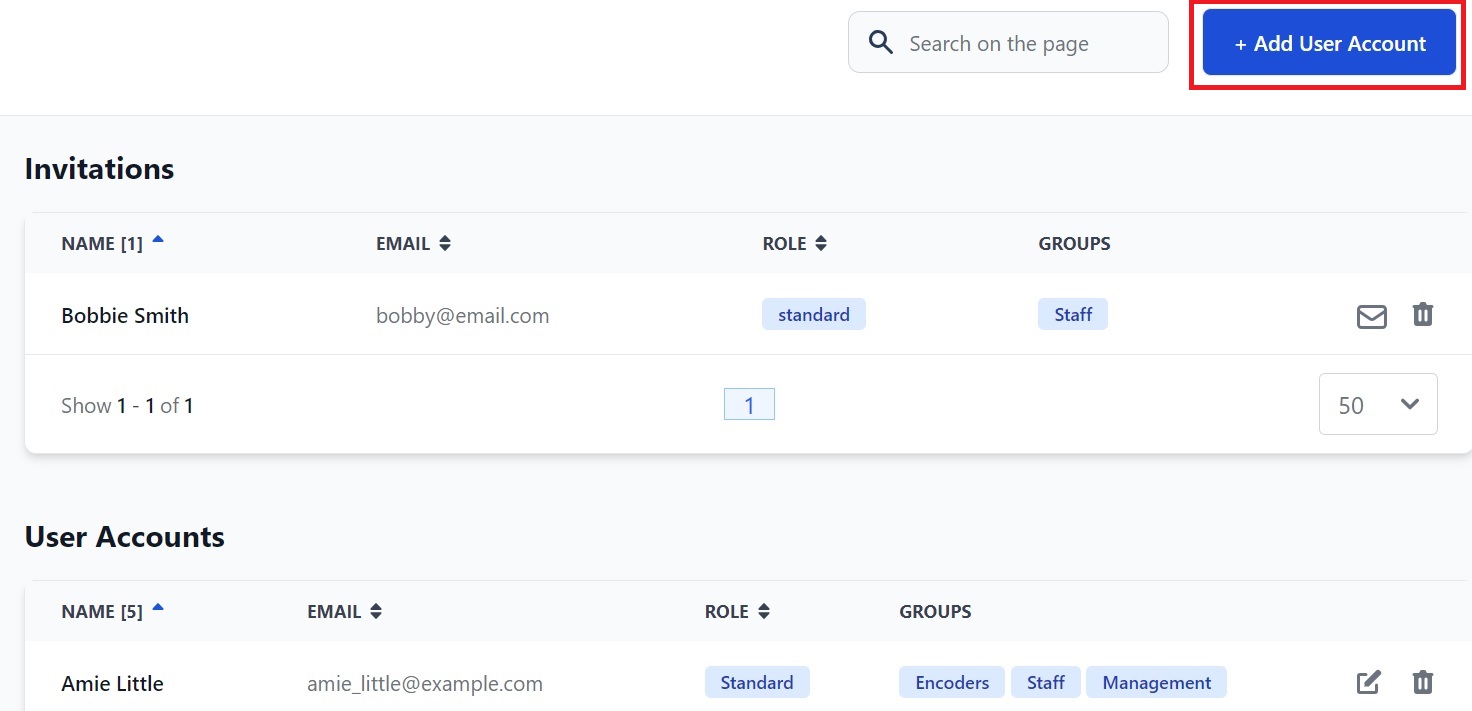 Screenshot of Martide's maritime crew management system showing the User Accounts page 