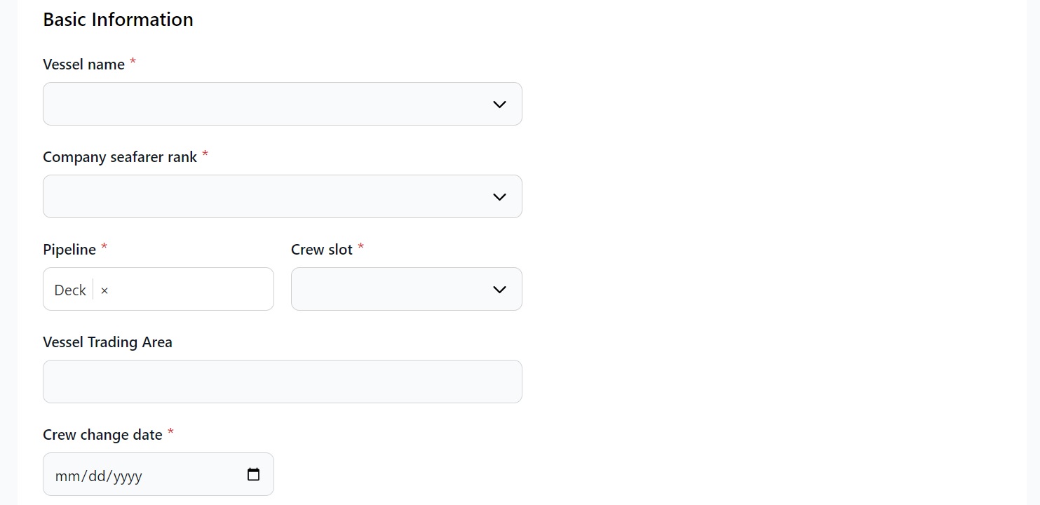 Screenshot of Martide's maritime recruitment and maritime crew management system software