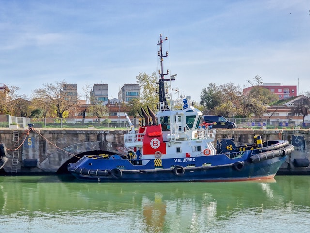 Tugboat in Seville, Spain