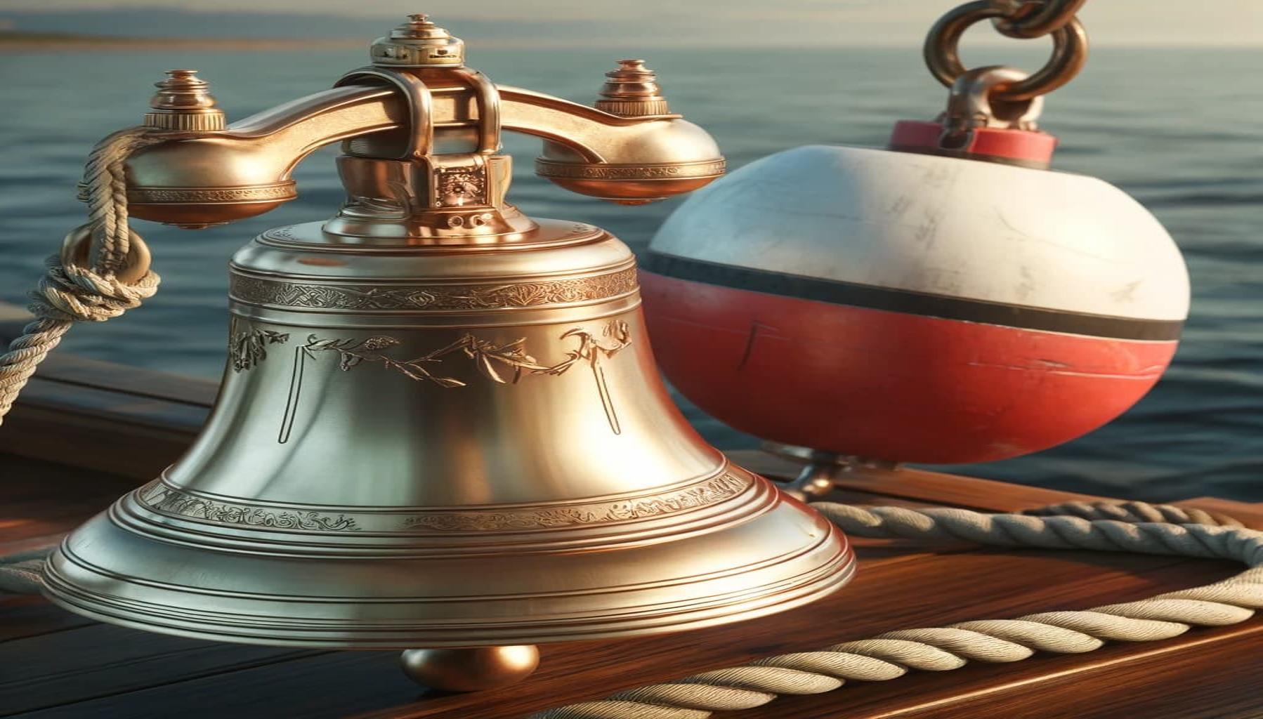 A ship's bell and a buoy on a boat