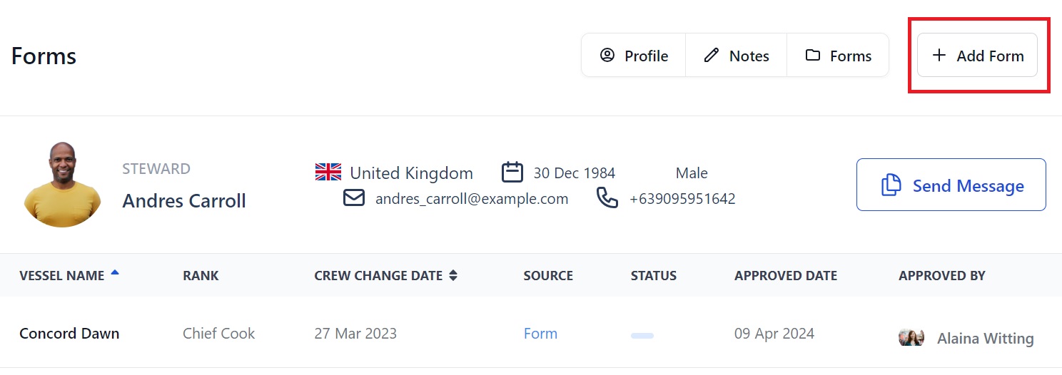 Screenshot of Martide's maritime recruitment and maritime crew management system software