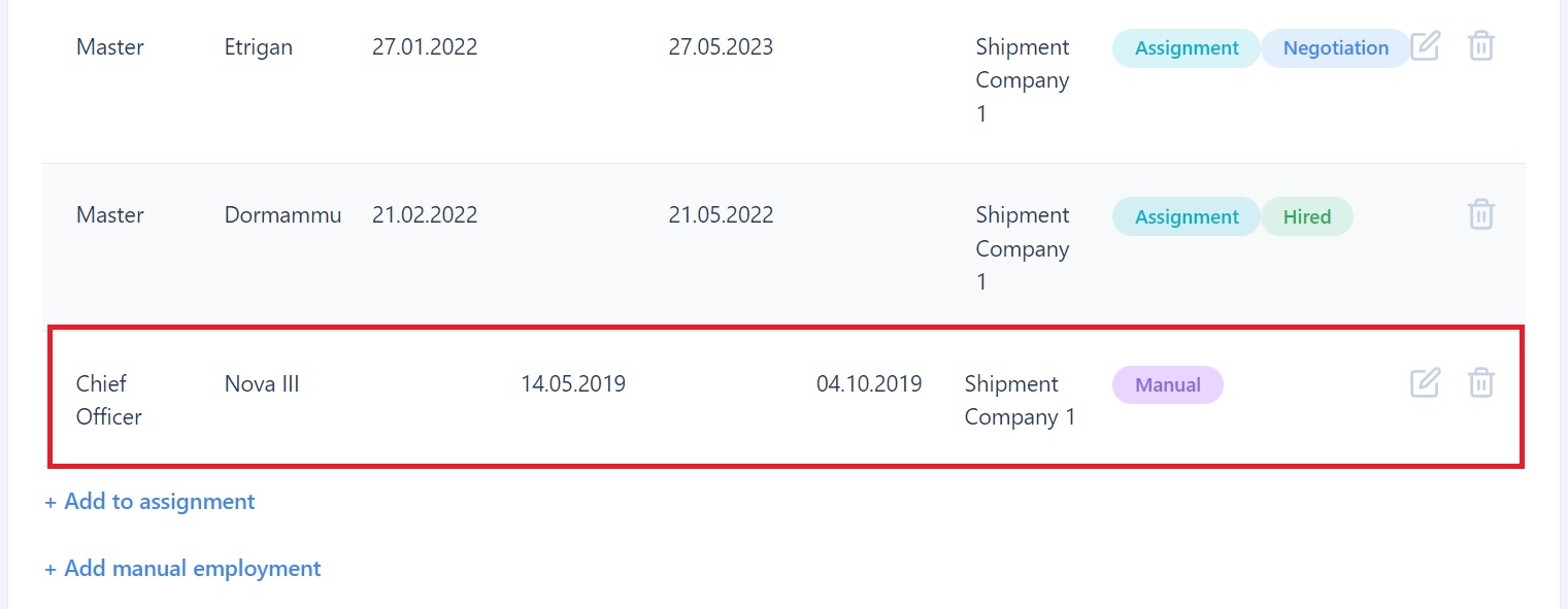 Screenshot of Martide's maritime recruitment and maritime crew management system software