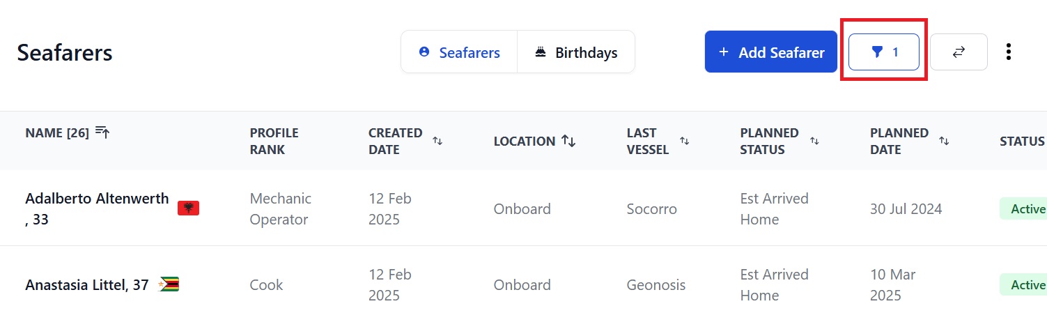 Screenshot of Martide's maritime recruitment and maritime crew management system software