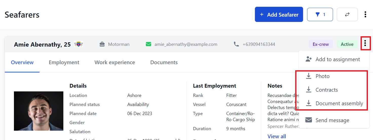 Screenshot of Martide's maritime recruitment and maritime crew management system software