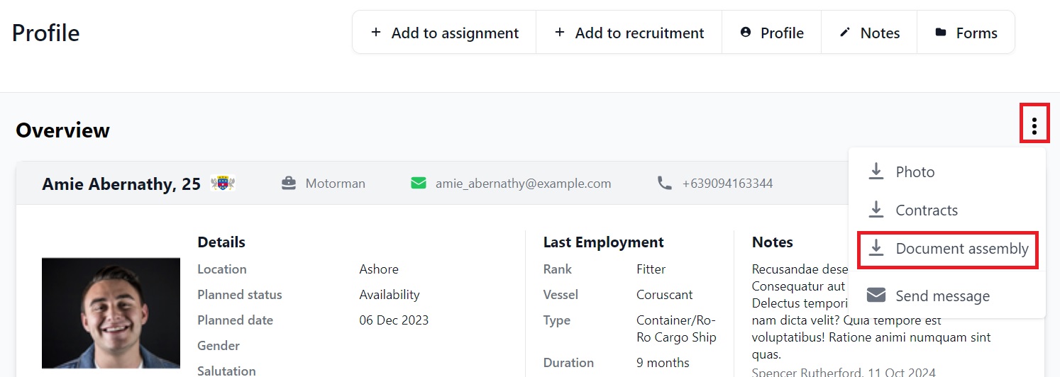 Screenshot of Martide's maritime recruitment and maritime crew management system software