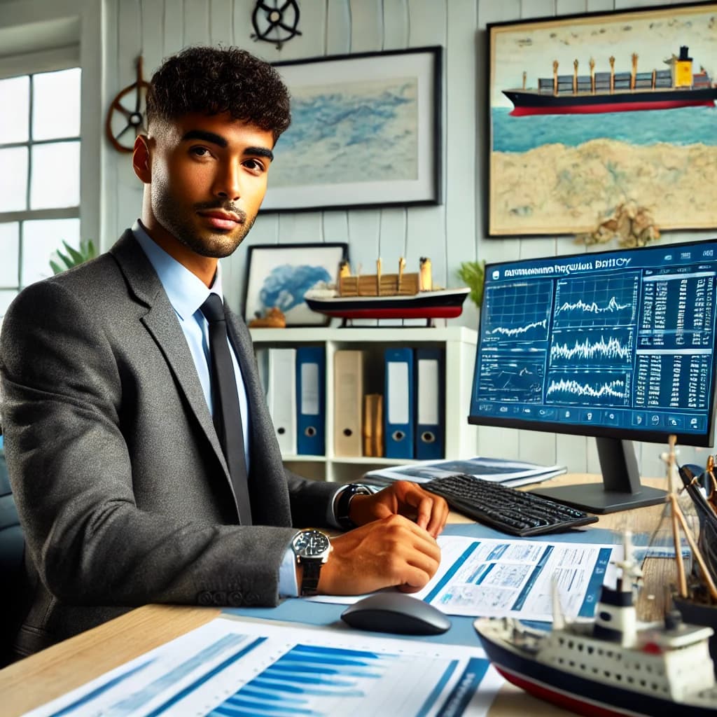 a man working in a shore-based maritime industry job 