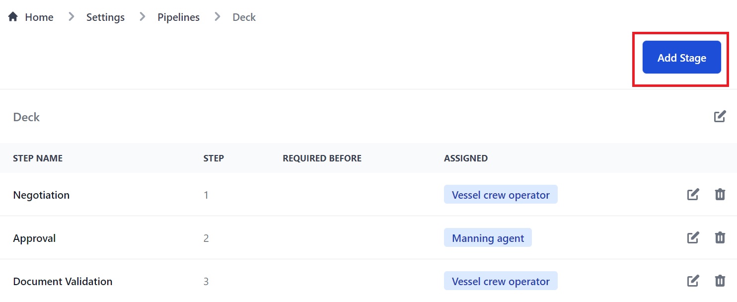 Screenshot of Martide's maritime recruitment and maritime crew management system software