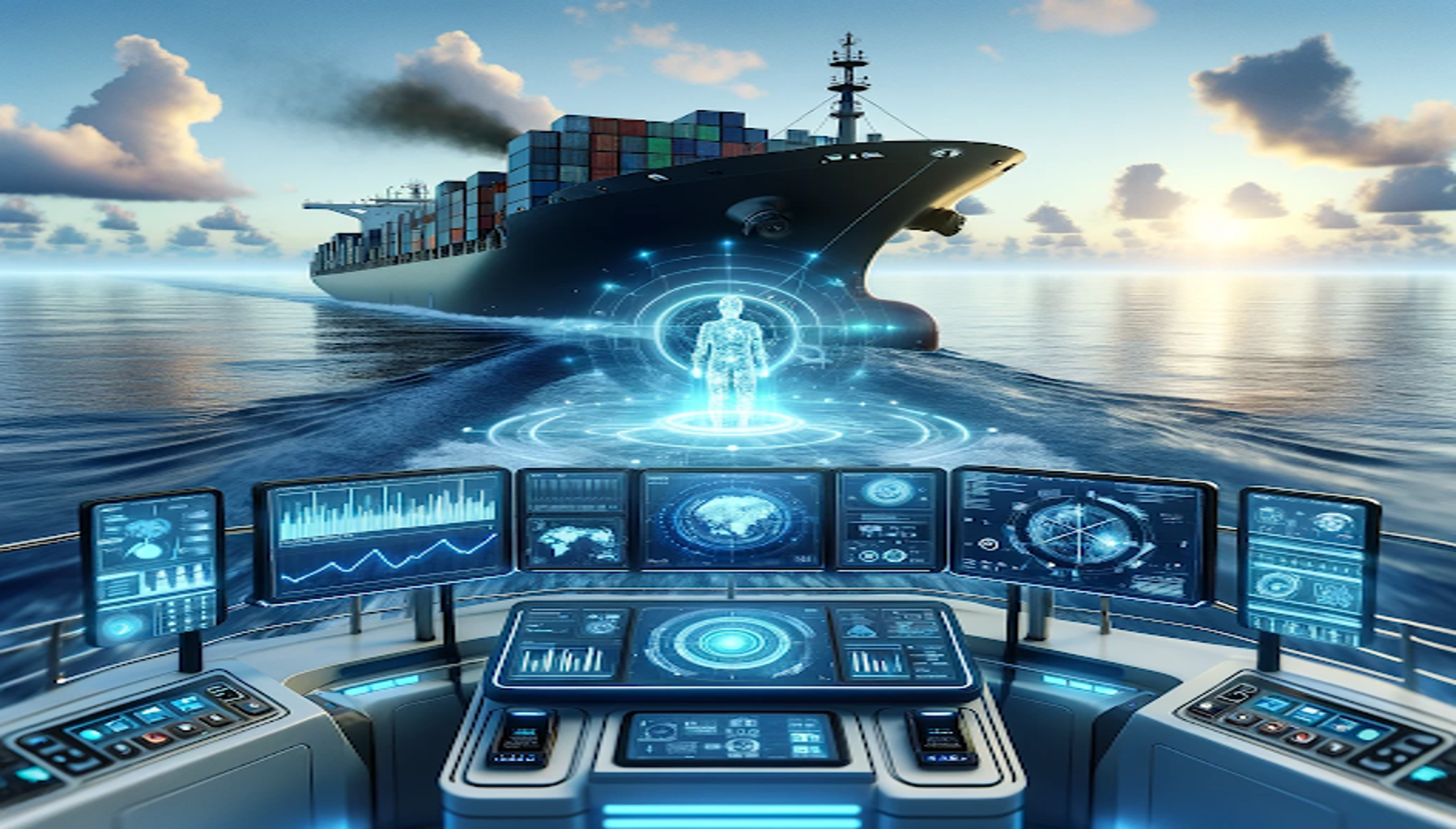 AI, smart shipping and a container ship