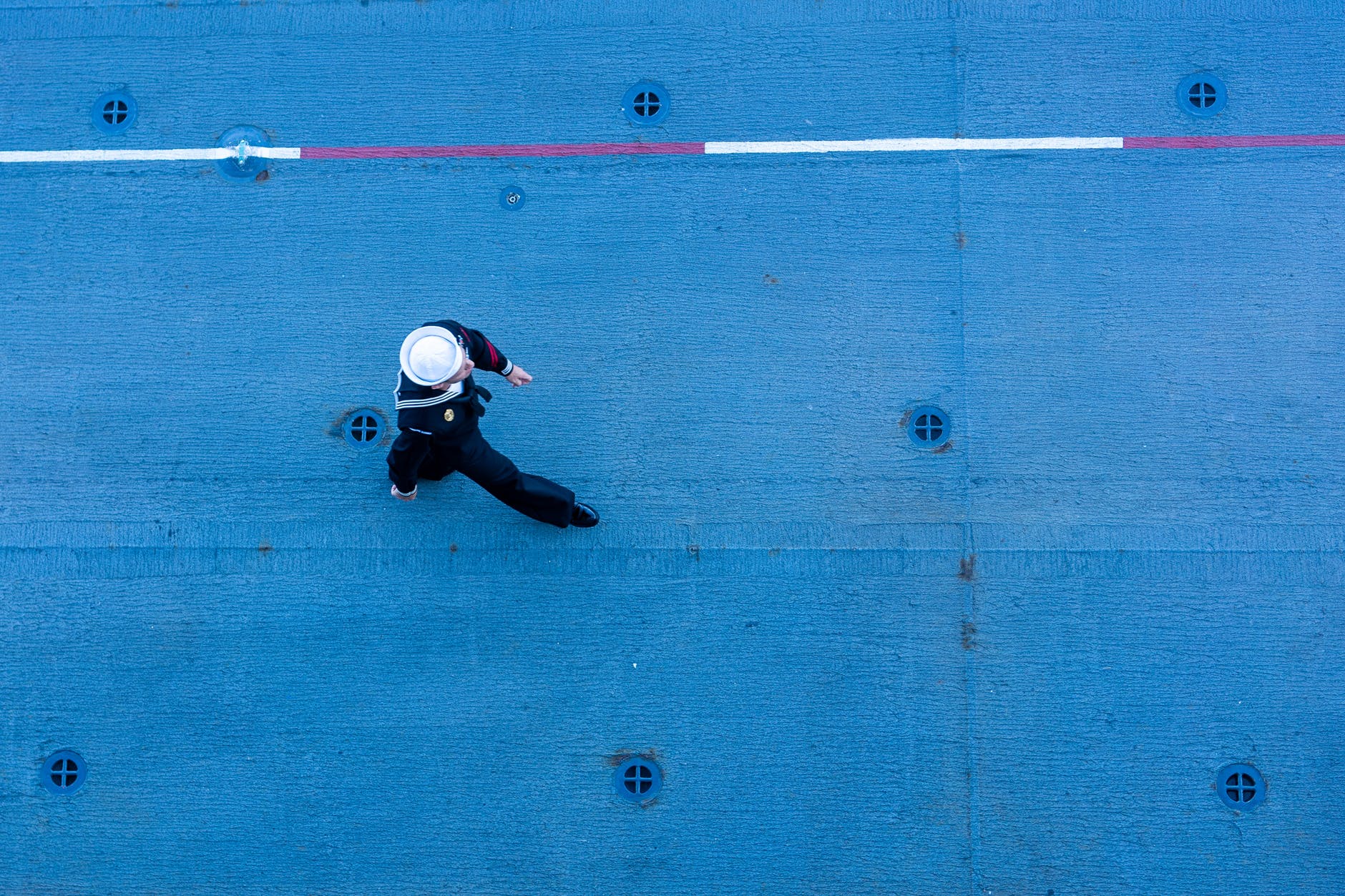 seafarer walking on deck