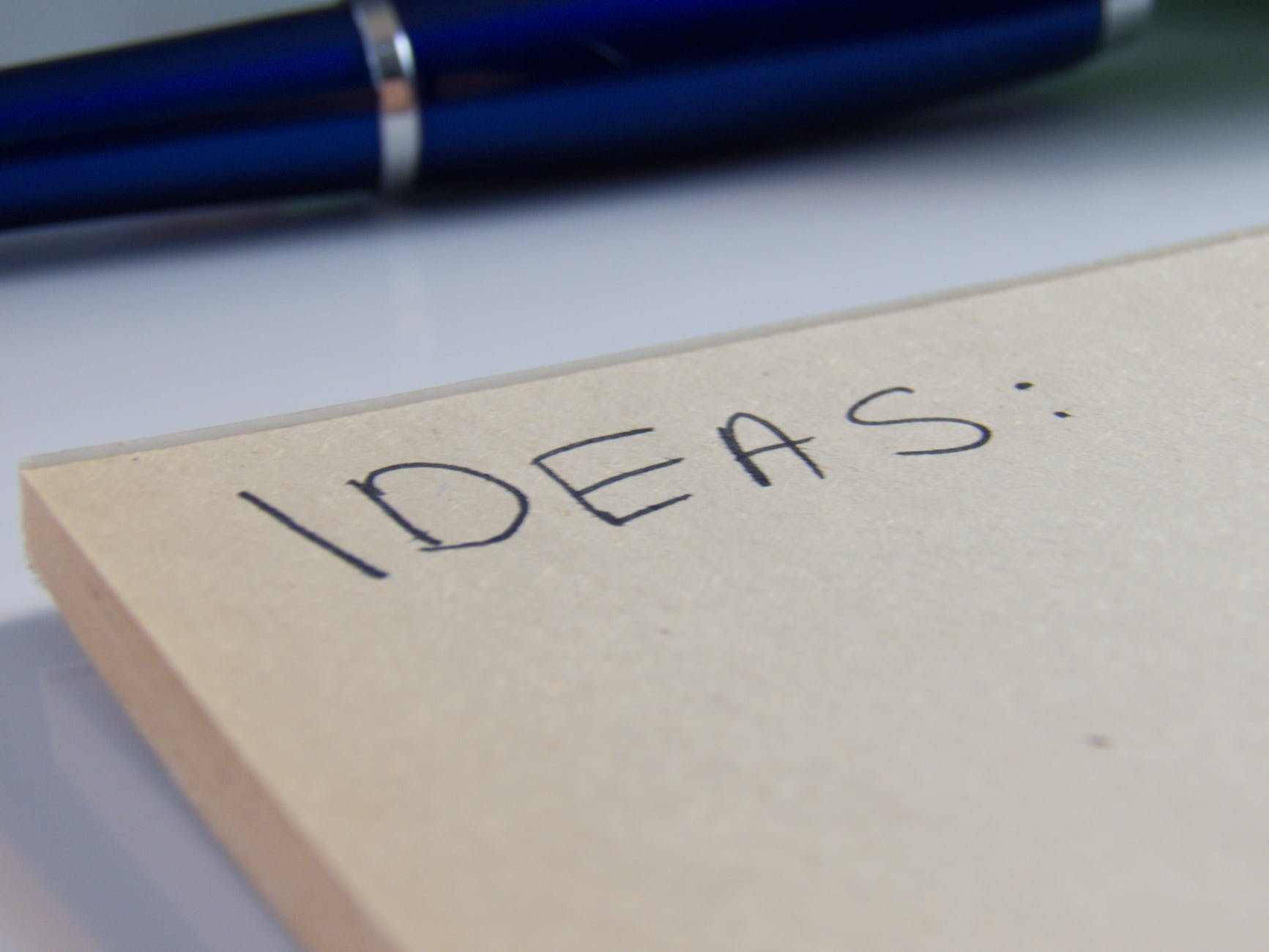 ideas written on notepad
