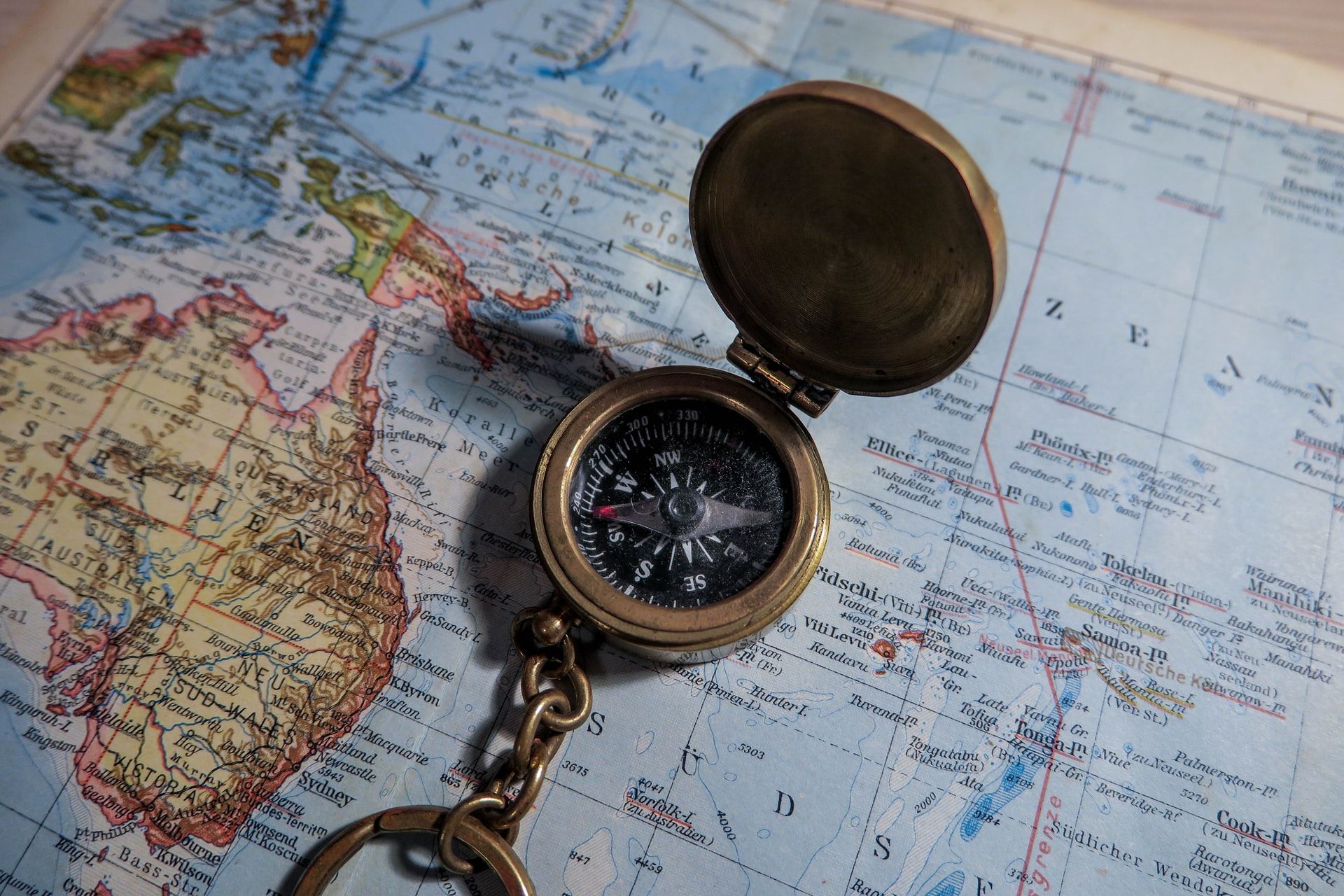 compass and map