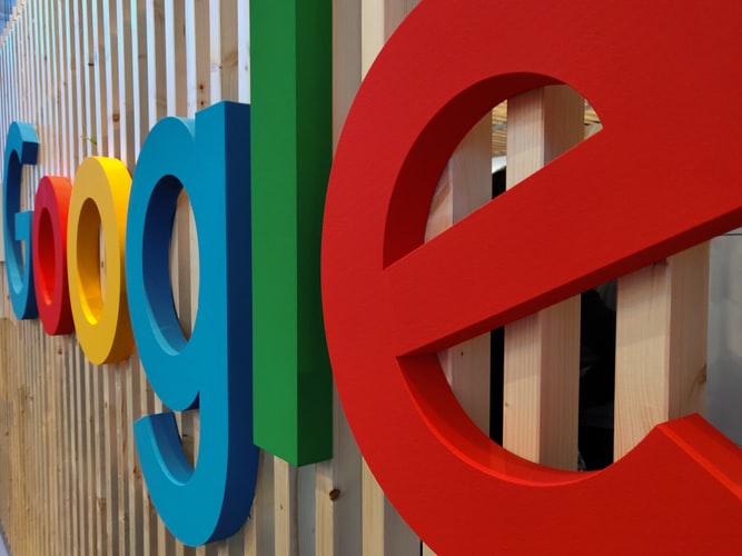 The Google logo on a wall