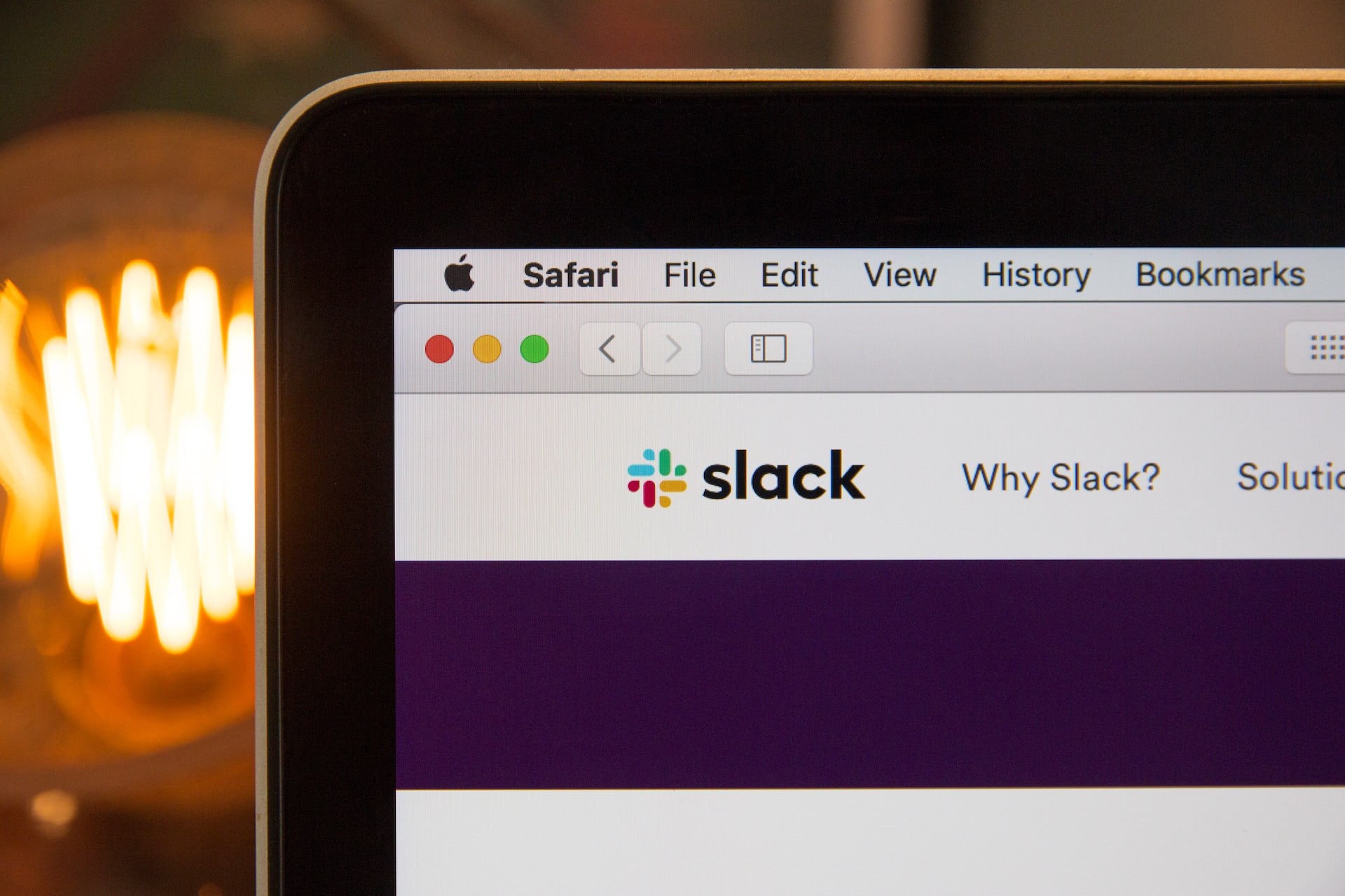 Slack open on a laptop