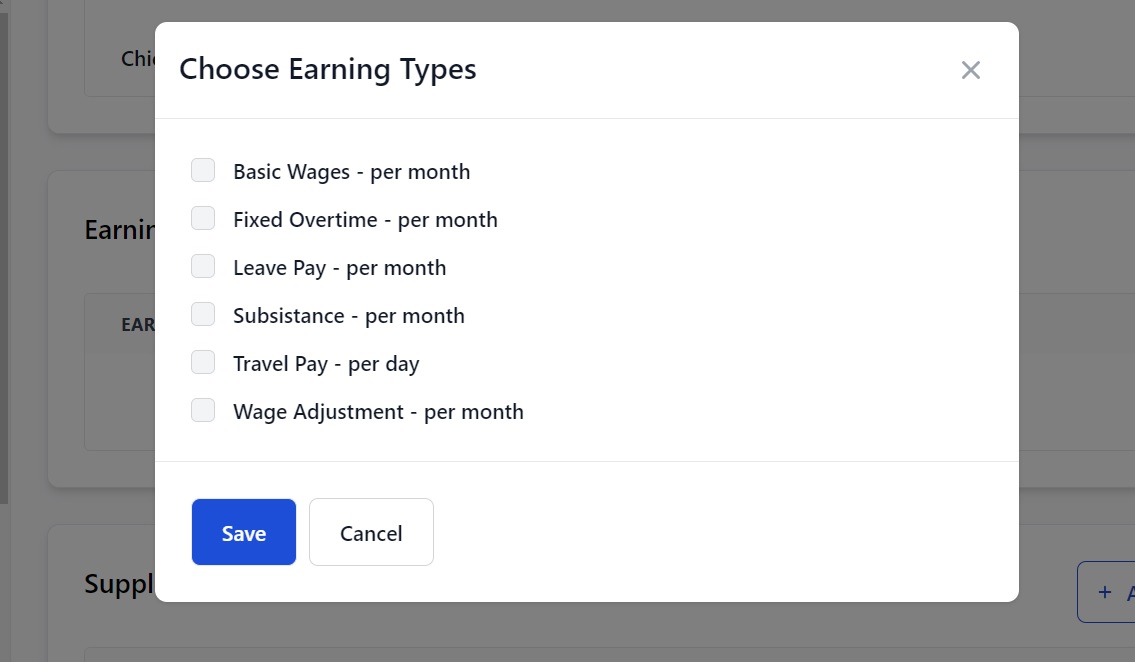 Screenshot of Martide's crew management system showing the Wage Scales page