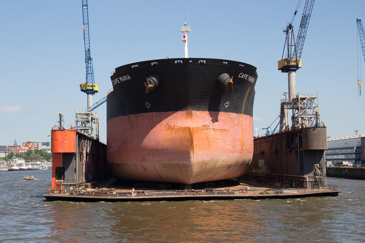 a vessel in a dry dock