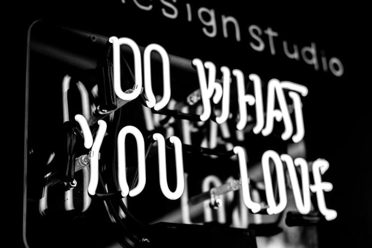 neon sign saying do what you love