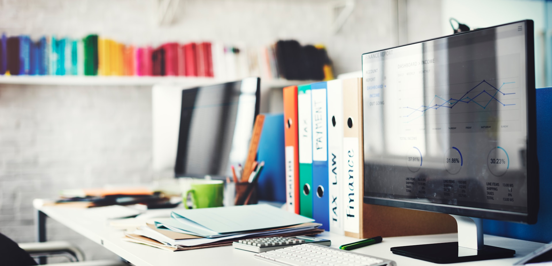 files and folders on a desk