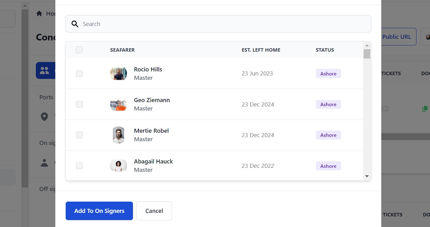 Screenshot of Martide's maritime recruitment and maritime crew management system software