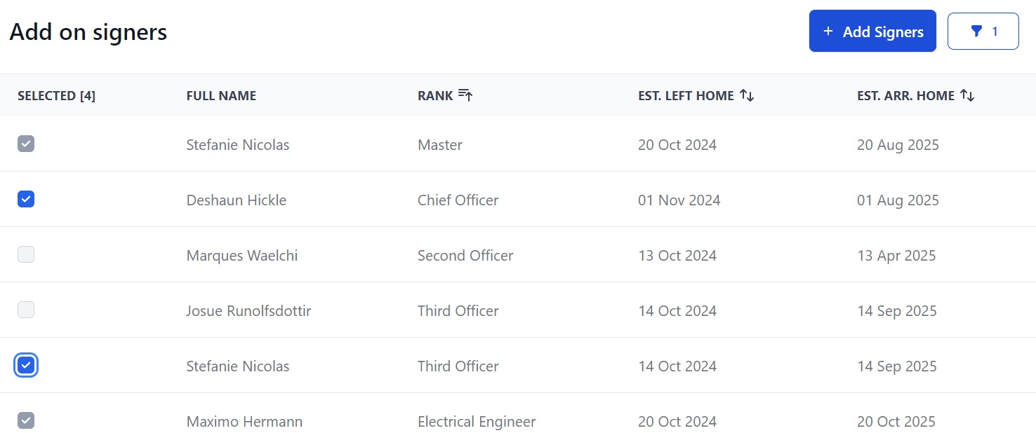 Screenshot of Martide's maritime recruitment and maritime crew management system software