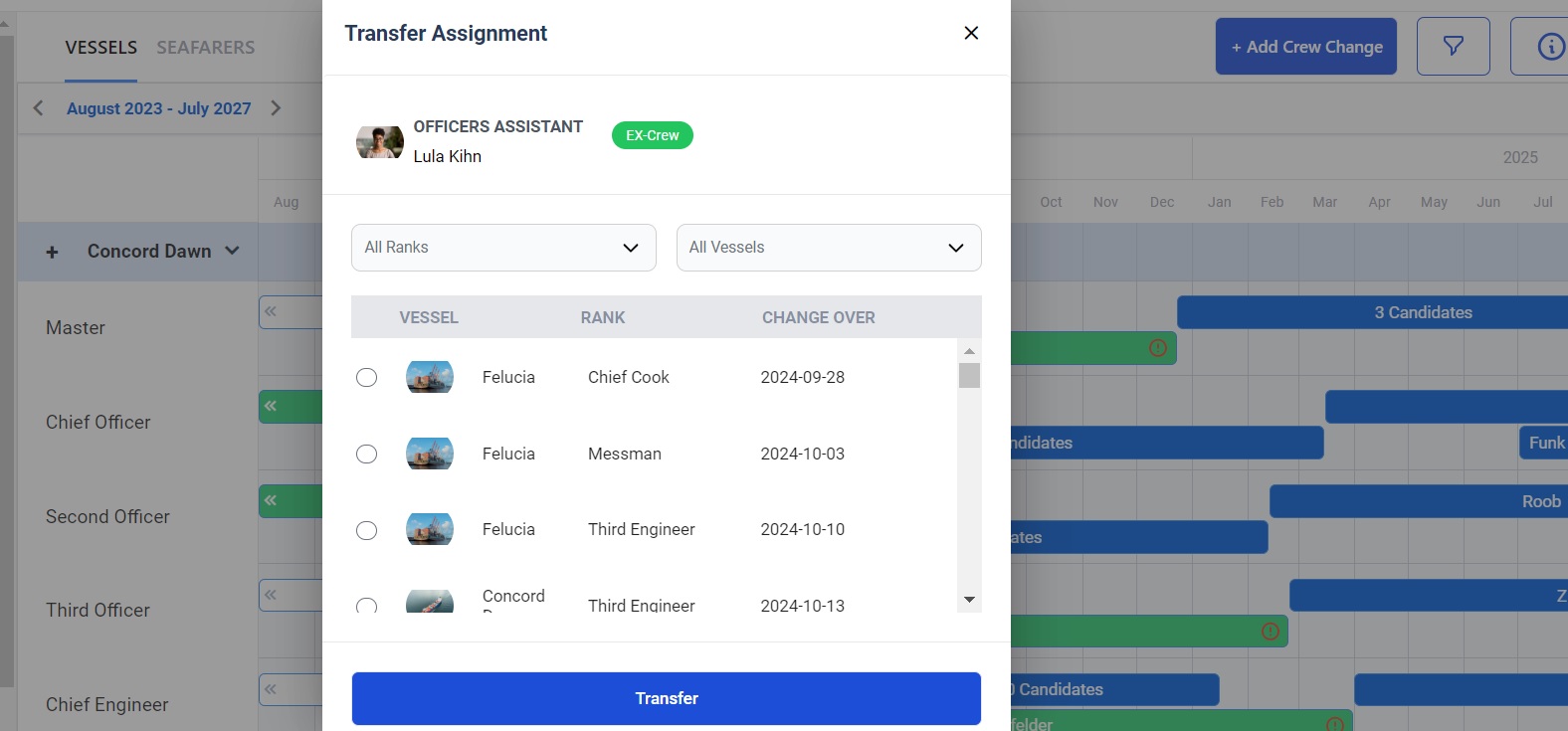 Screenshot of Martide's maritime recruitment and maritime crew management system software