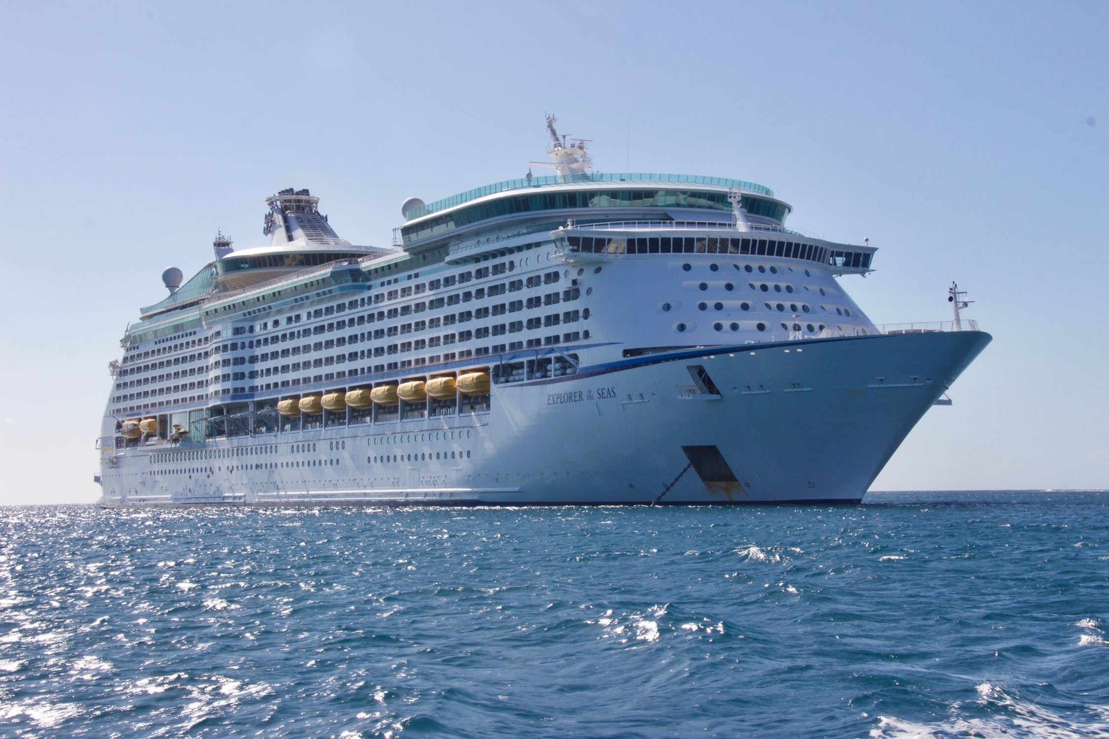 a large cruise ship at sea