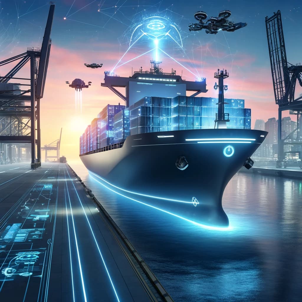 a container ship and smart technology