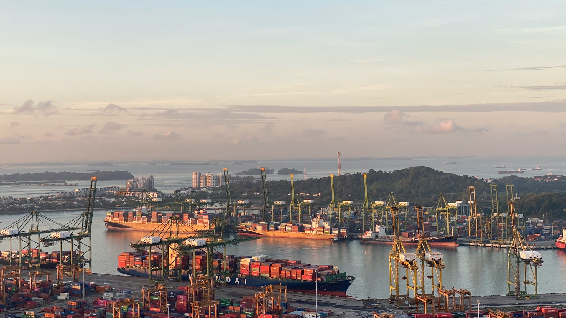 ships in Singapore port